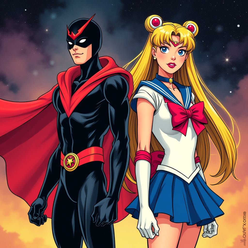 Epic Cartoon Heroes Unite in Dynamic Battle Scene