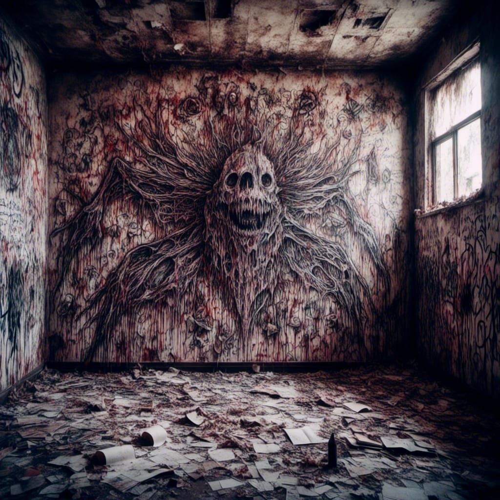 Macabre Satanic Drawings in Abandoned School