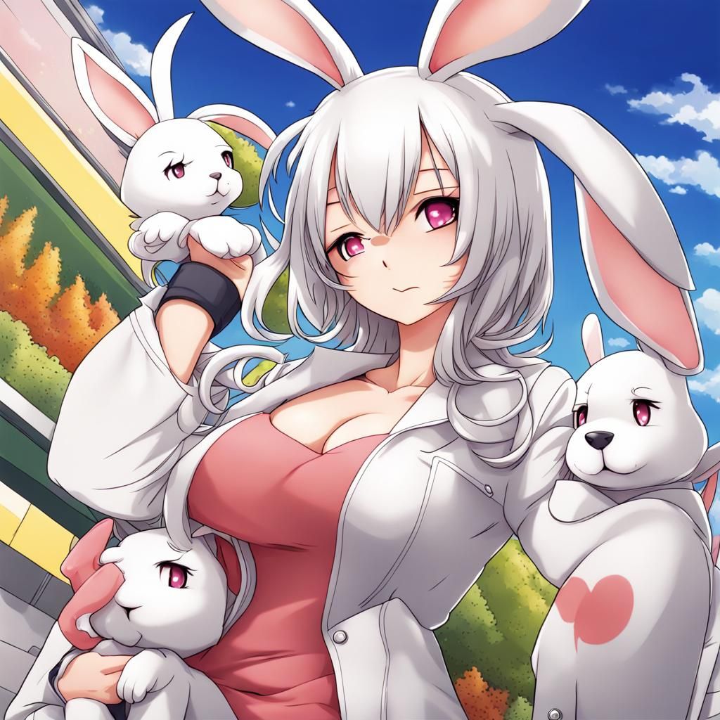Anime Style Bunny Dog: Key Visual Art