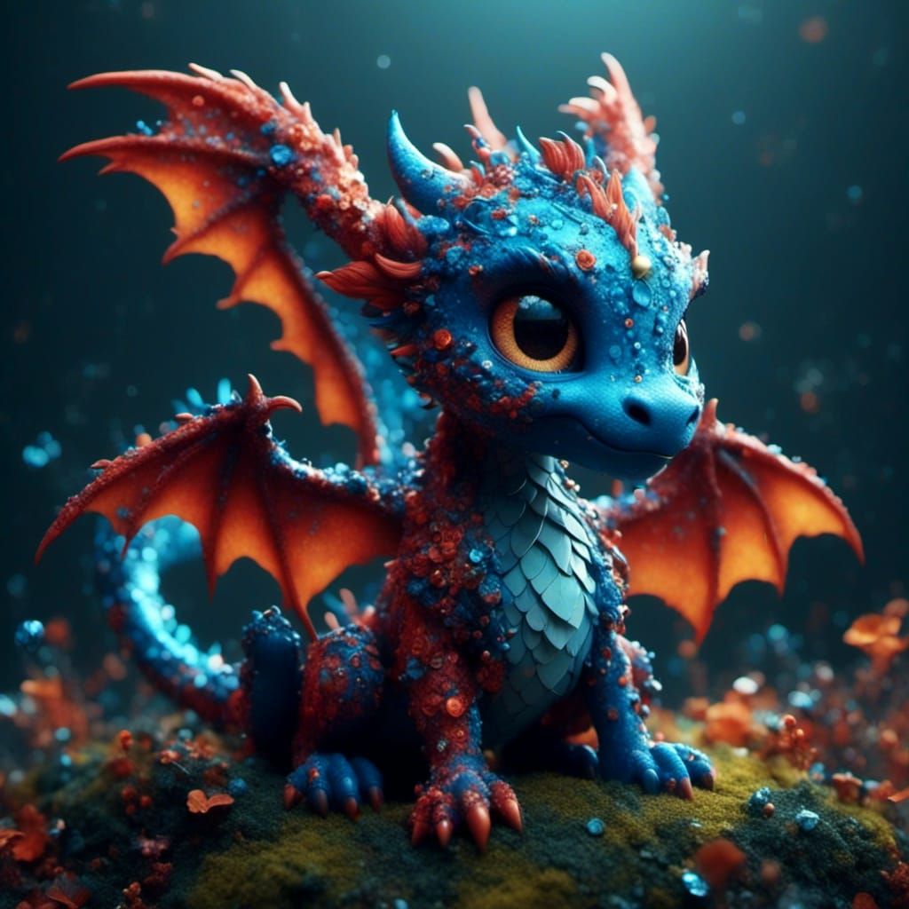 Cute Chibi Dragon Fantasy Concept Art