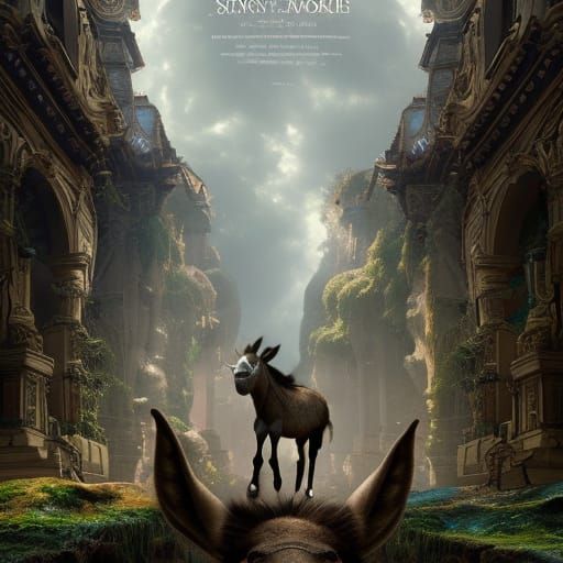 Dramatic Digital Painting of a Donkey