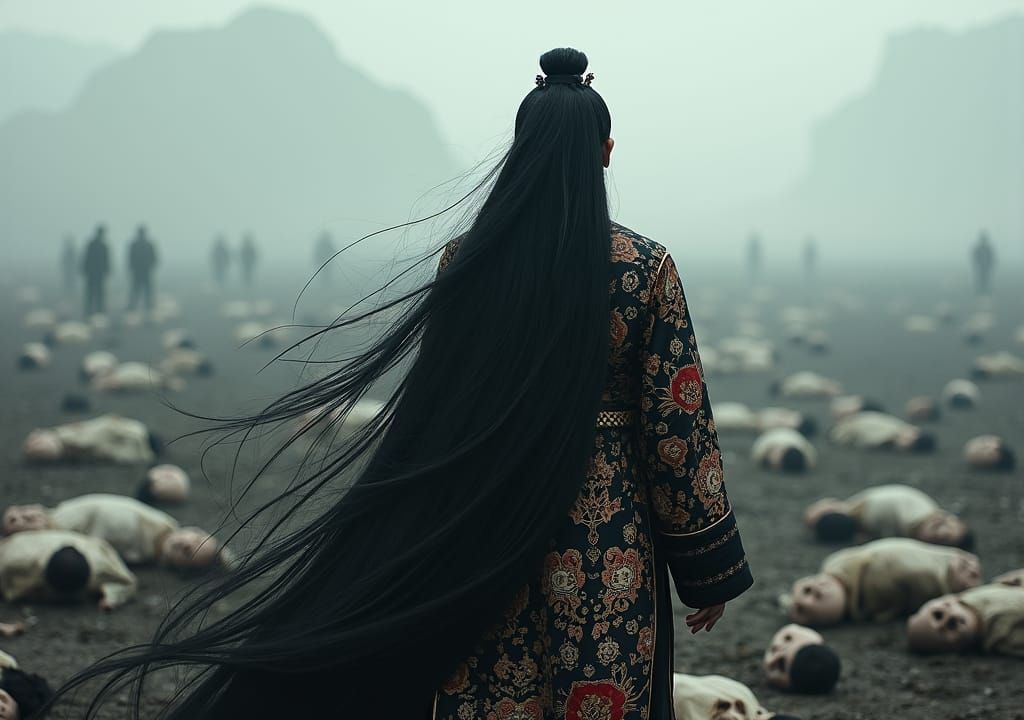 Heibai Wuchang Amidst War-Torn Battlefield