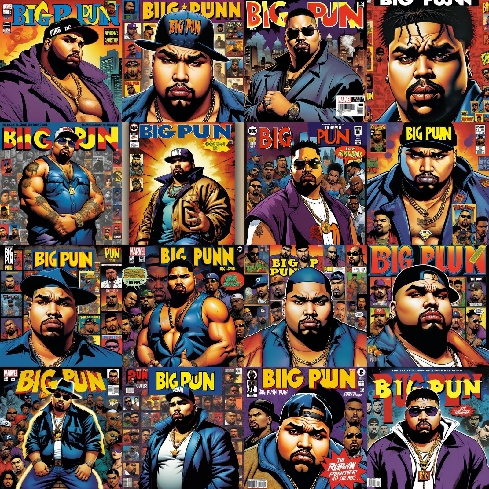 90's Hiphop Album Cover in Comic Book Style