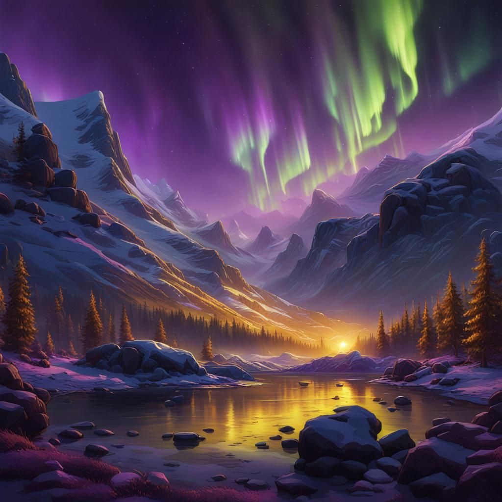 Spectacular Northern Lights Fantasy Art