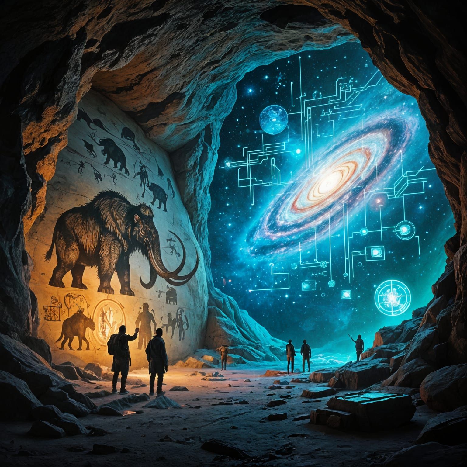 Ancient Cave Art Merges with Futuristic Holograms