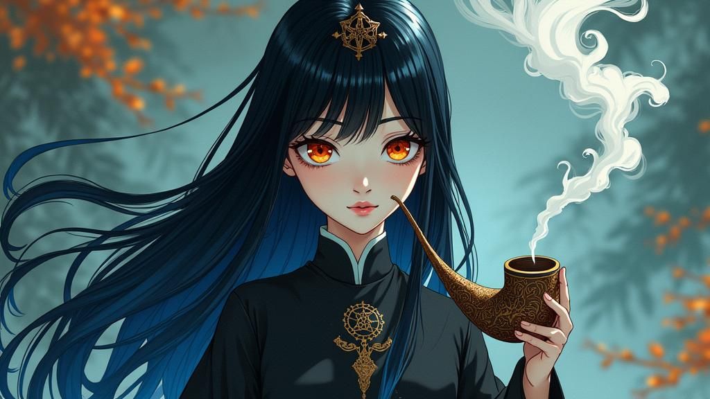 Parádoxa: Anime-Style Portrait with Mystical Elements