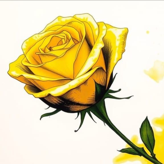 Yellow Rose in Dreamlike Surrealist Scene