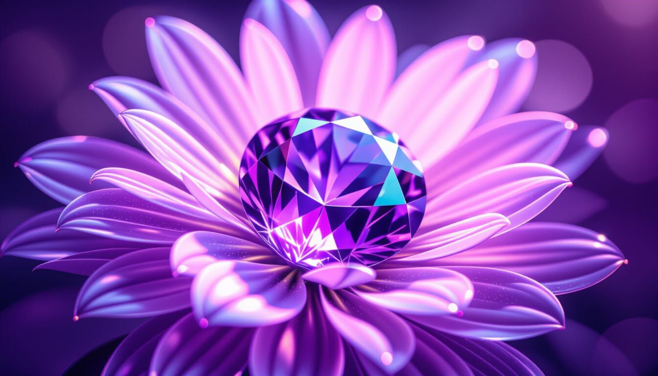 Opalescent Pink and Amethyst Radiant Design