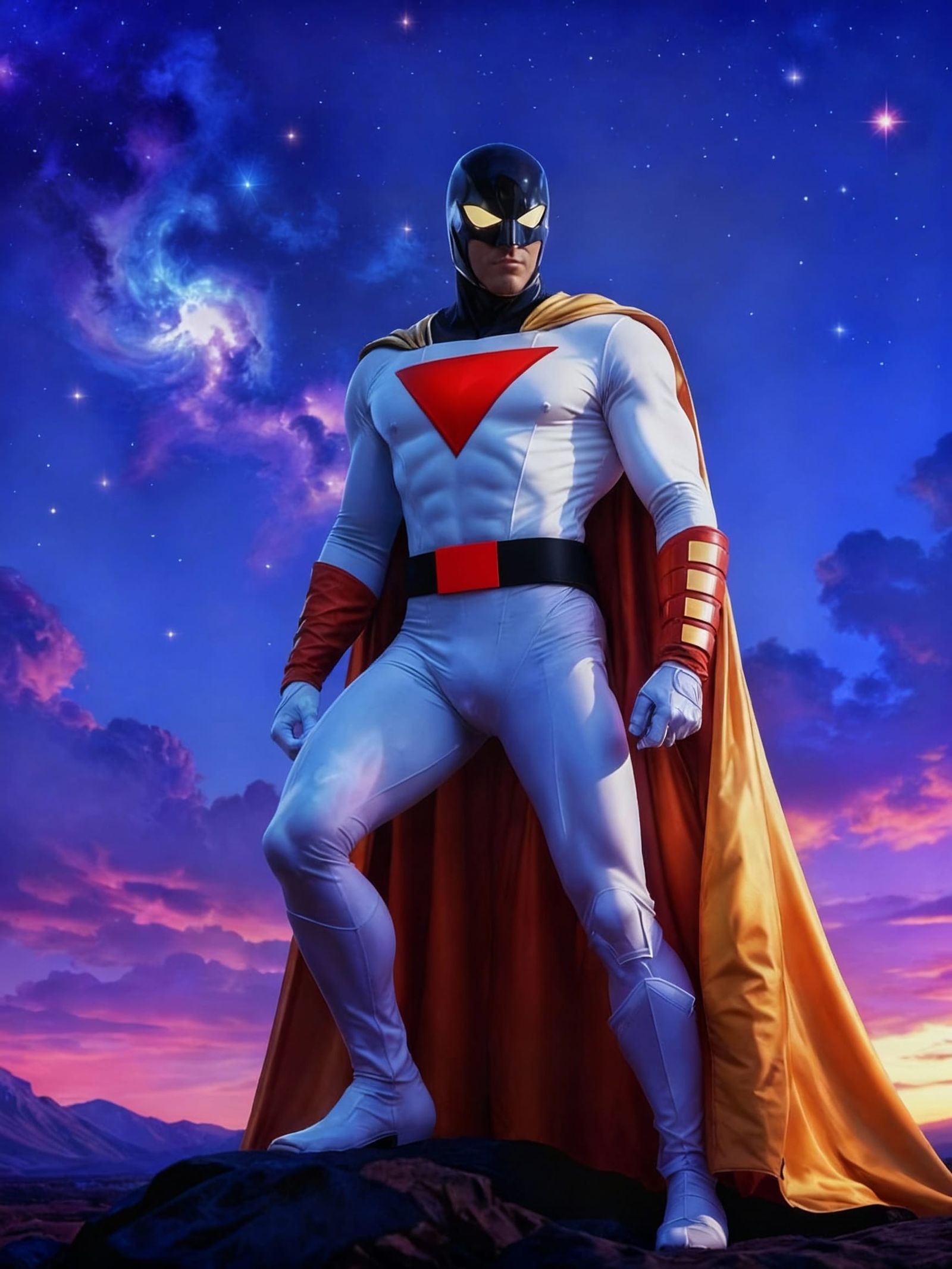 Space-Ghost Hyperrealistic Painting in Dramatic Pose