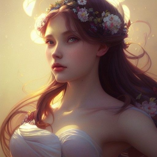 Detailed Fairy Maiden Portrait in Artgerm Style