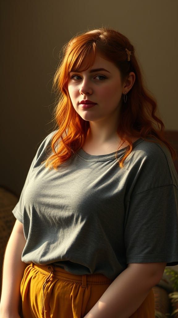 Radiant Pre-Raphaelite-Inspired Portrait of a Plus-Size Woma...