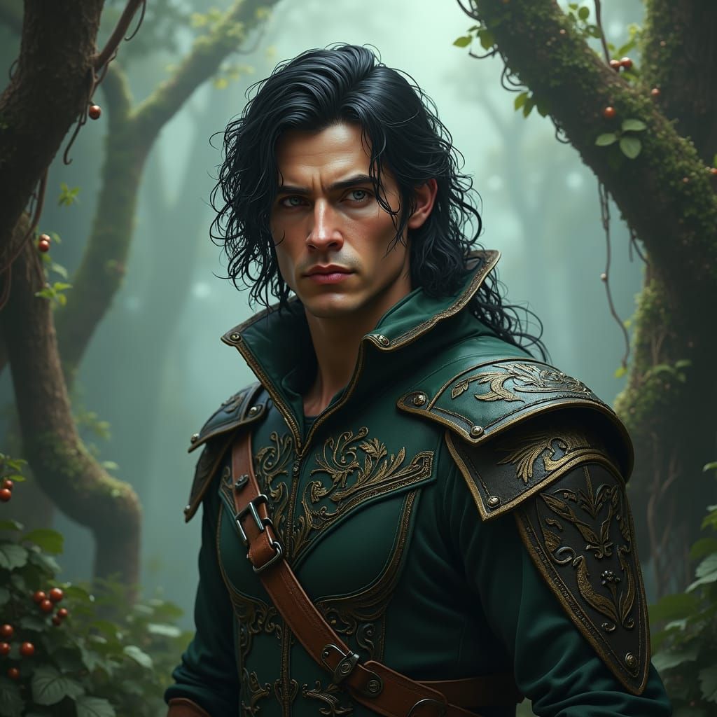 Mystical Forest Ranger Portrait in Digital Matte Painting