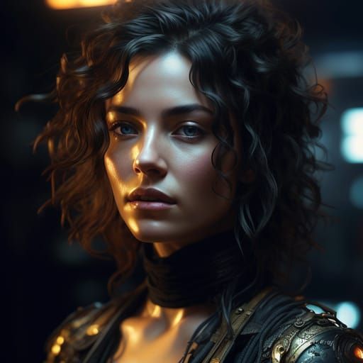 Dark Beauty Portrait with Dramatic Lighting