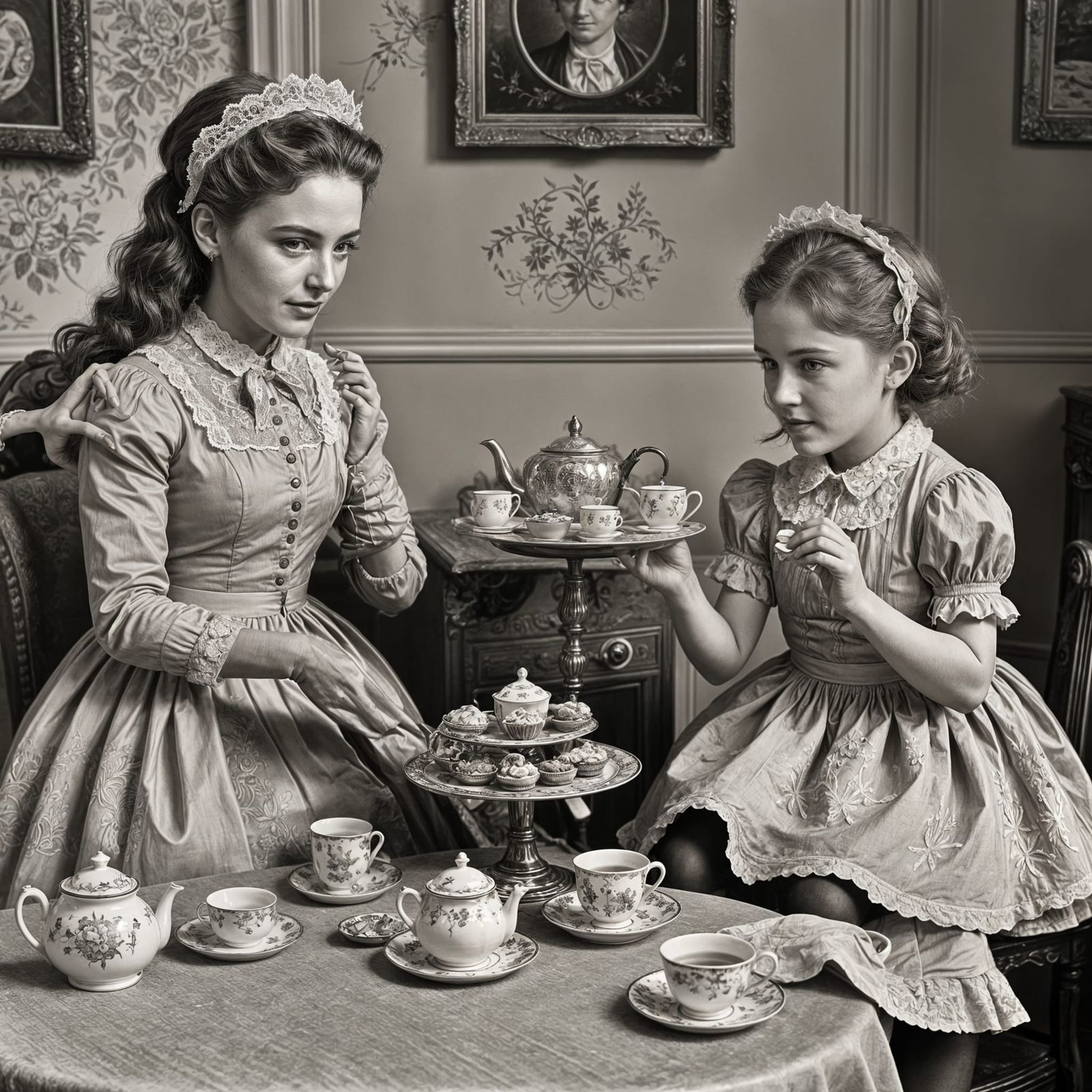 Steampunk Ladies Enjoy Charming Afternoon Tea