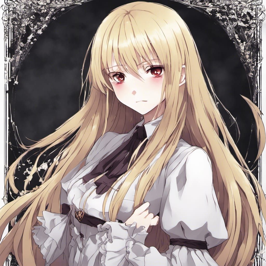 Blonde Vampire Girl in Anime Style