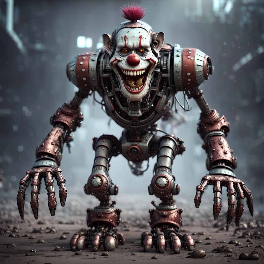 Maniacal Zombie Monkey Robot Servant in Sci-Fi Style