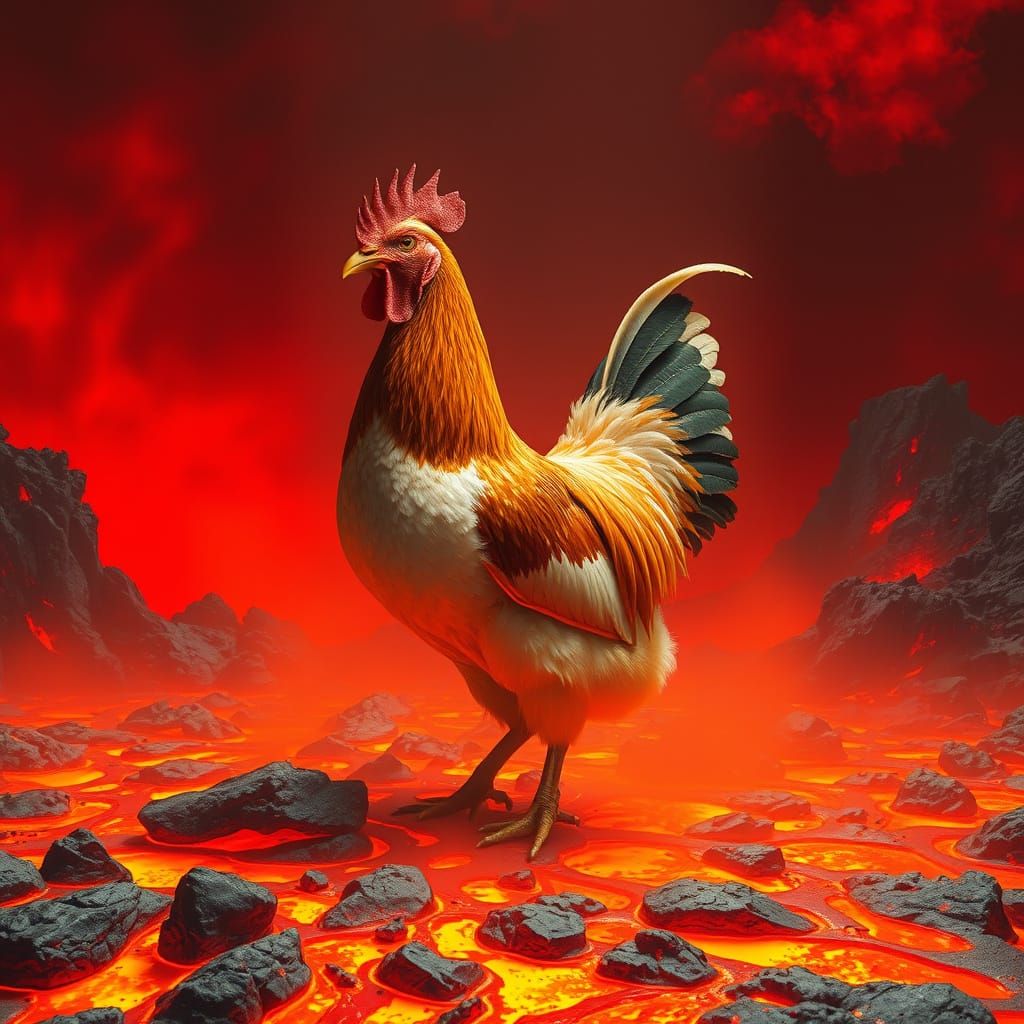 Chicken in Molten Lava: A Dystopian Color Field