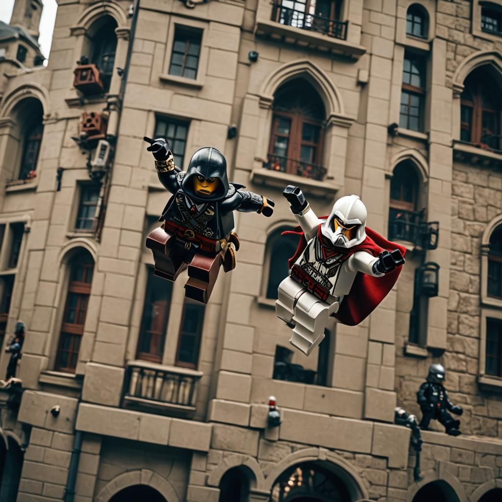 Lego Assassin's Creed Leap: Cinematic Film Still
