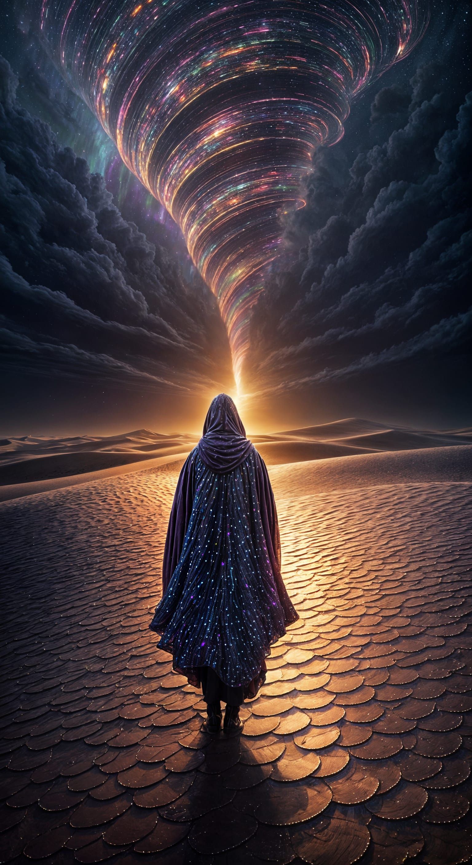 Surreal Sequin Desert in Hypnotic Stormy Light