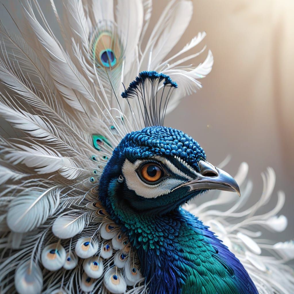 Ethereal Peacock in Pastel Hues