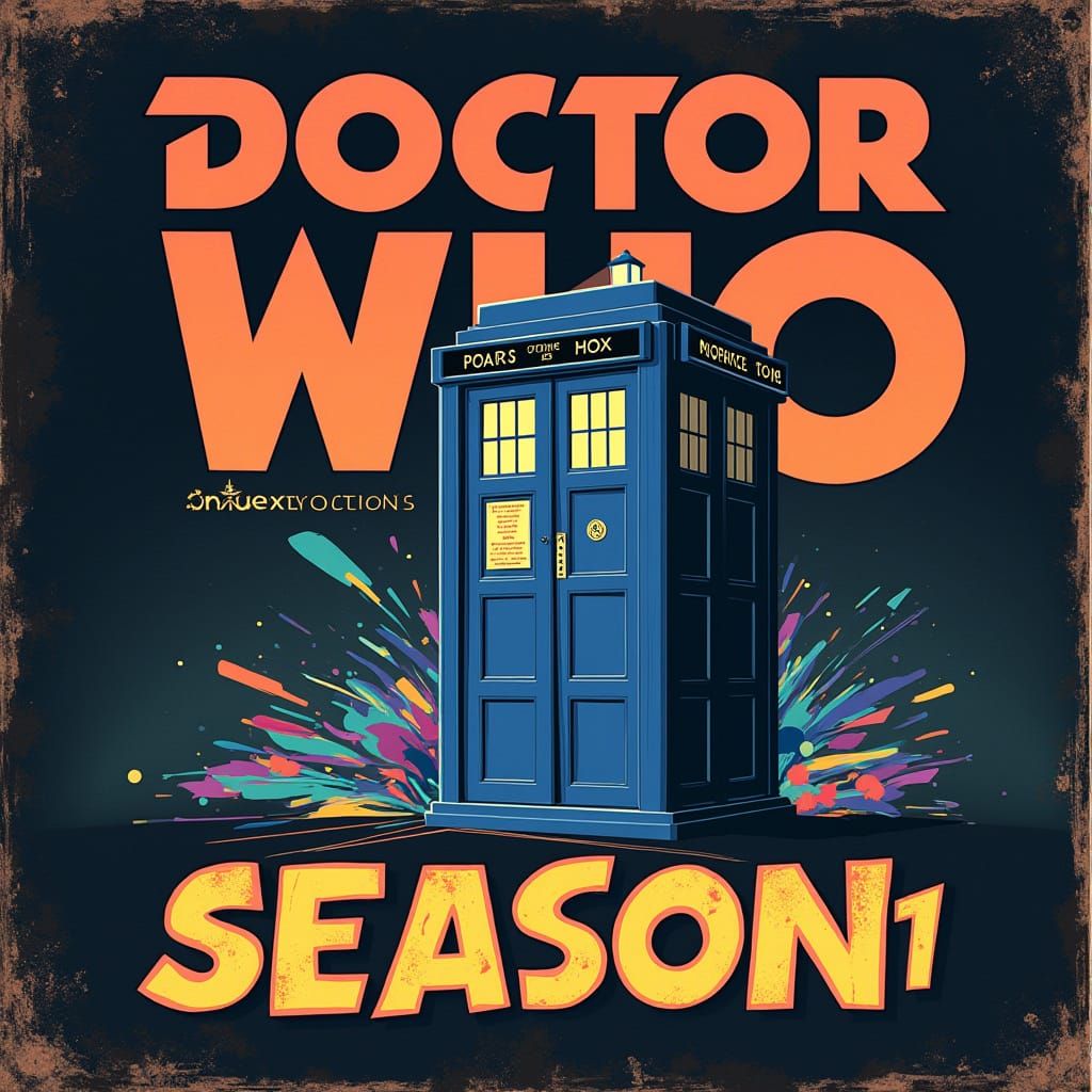 Doctor Who Season 1 Promotional Poster in Vibrant Colors and...