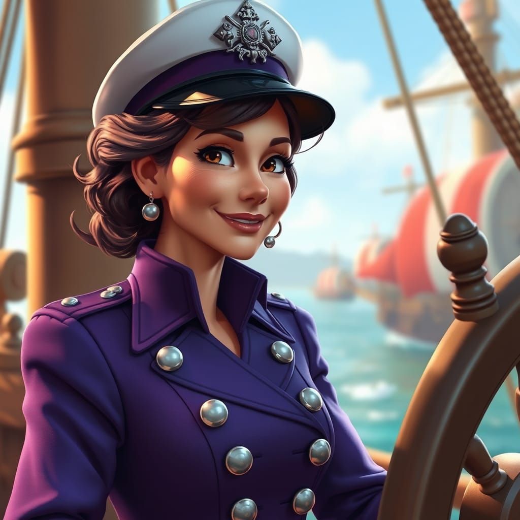 Naval Captain Portrait in 3D Style