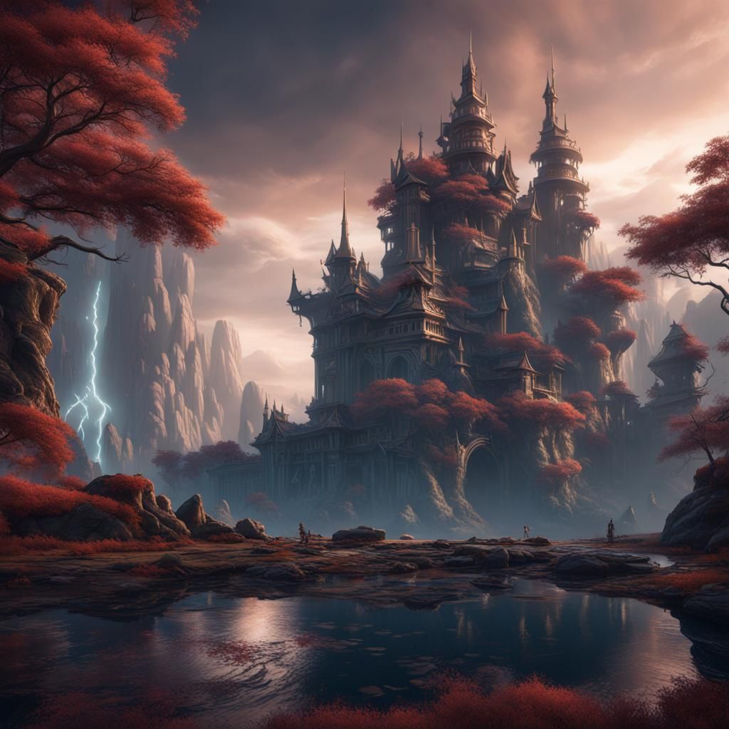Fantastical Nissian Sileighty in Detailed Matte Painting