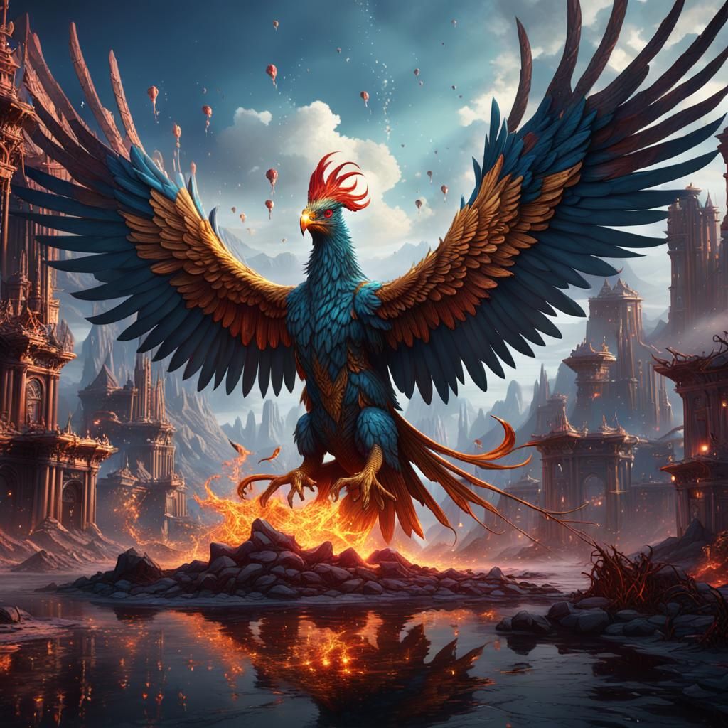 Heartbreak Phoenix: Detailed Fantasy Concept Art