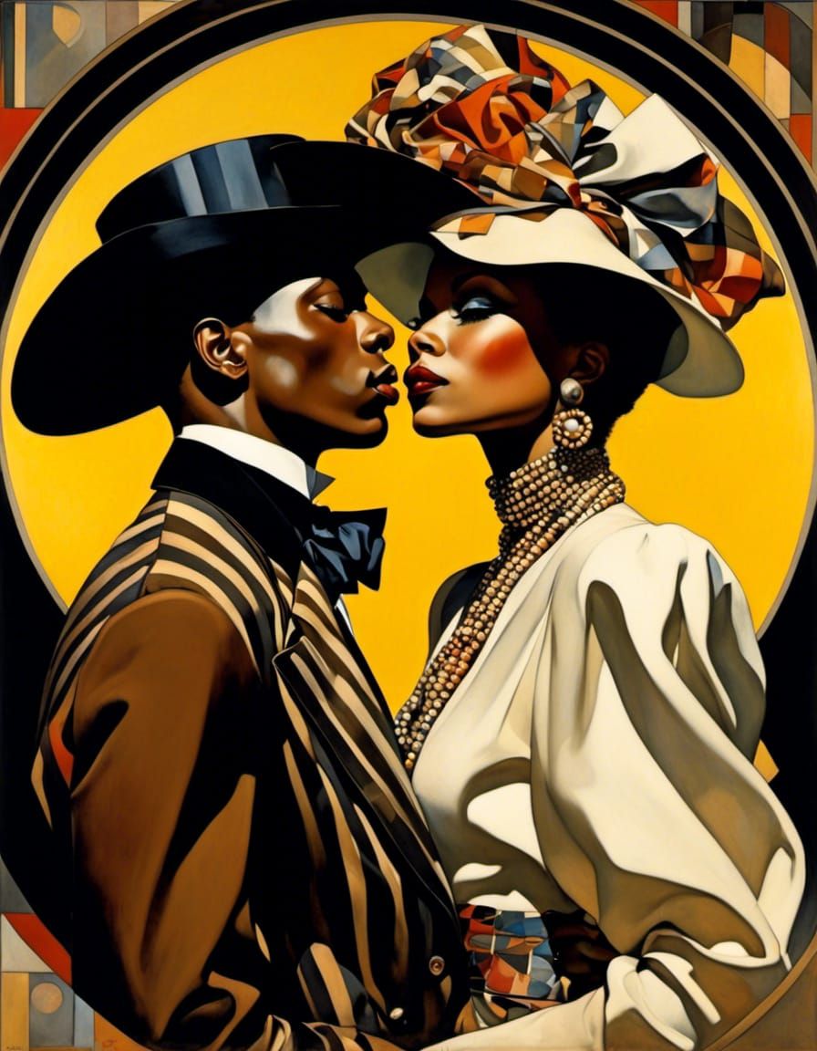 Zoot Suit Fashion Models in Dramatic Matte Painting