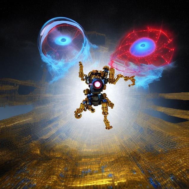 Cyborg Scientists Operate Time-Space Portal: Sci-Fi Cinemati...