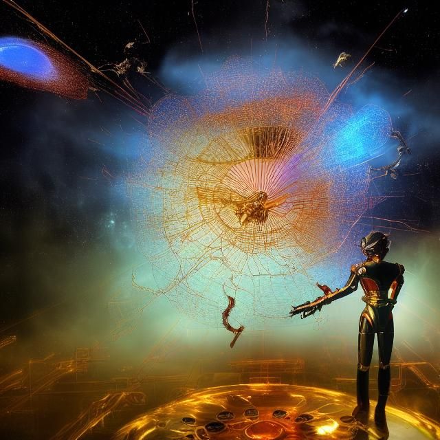 Cyborg Scientists Operate Time-Space Portal in 3D