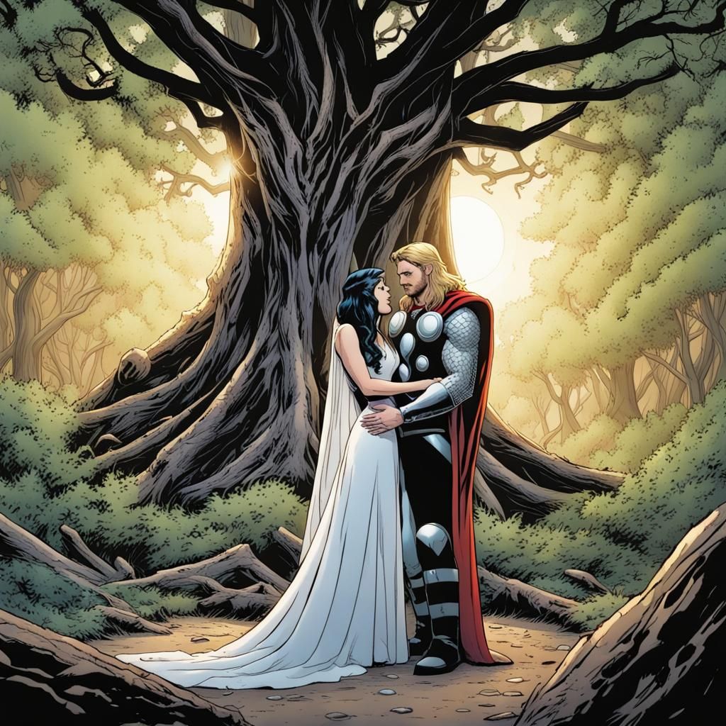 Thor and Sif's Wedding: Comic Book Art