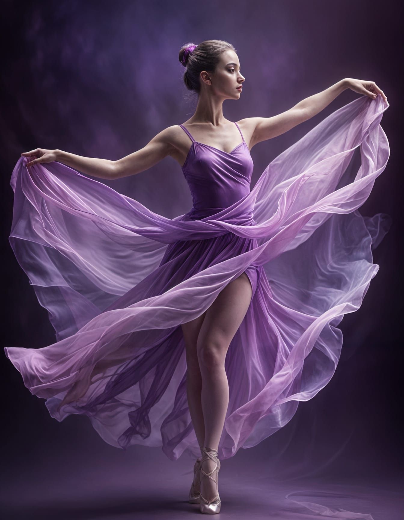 Elegant Ballerina in Mesmerizing Purple Hues