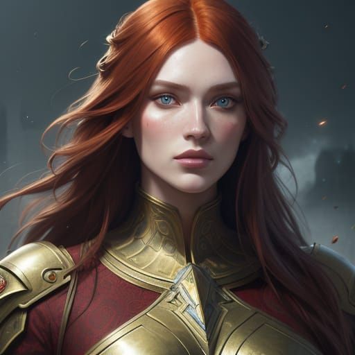 Ukrainian Redhead Supermodel in Detailed Concept Art