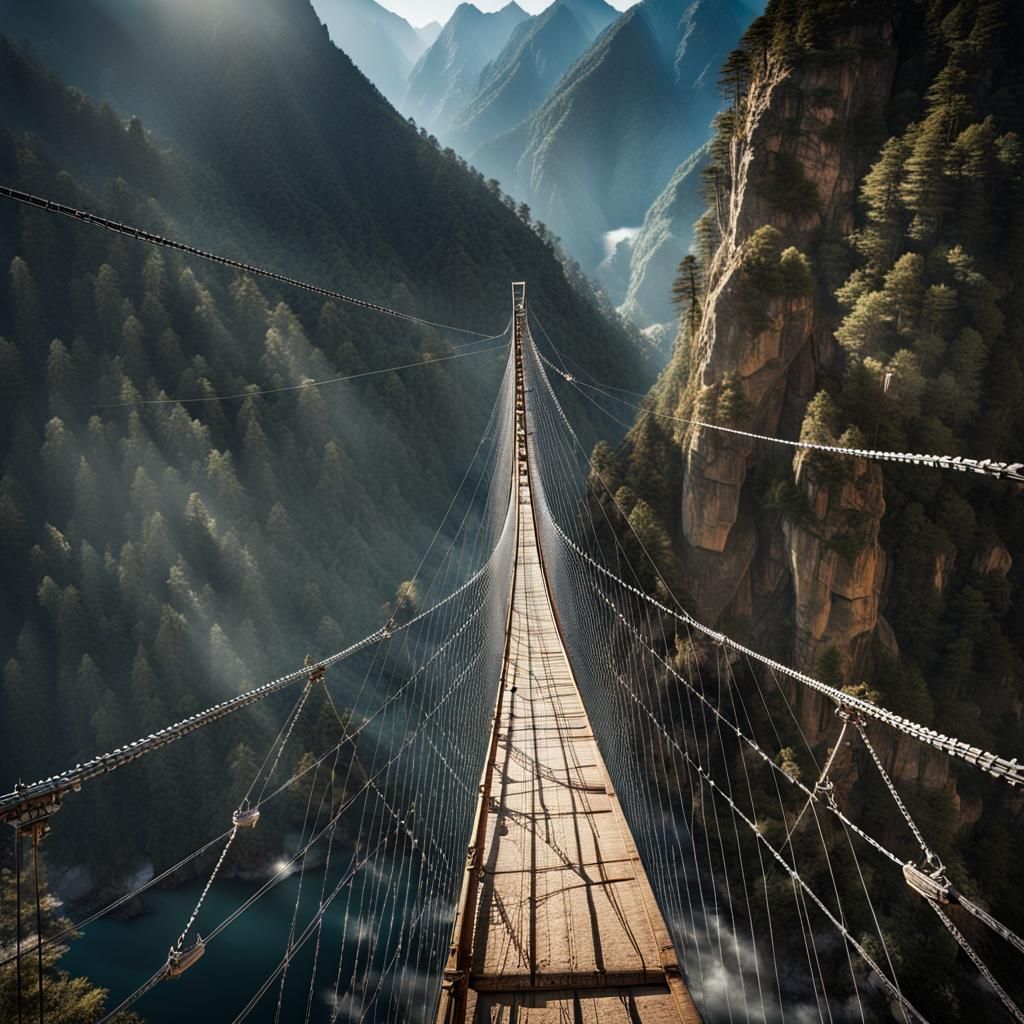 Hanging Bridge of Ghasa: A Fantastical Matte Painting