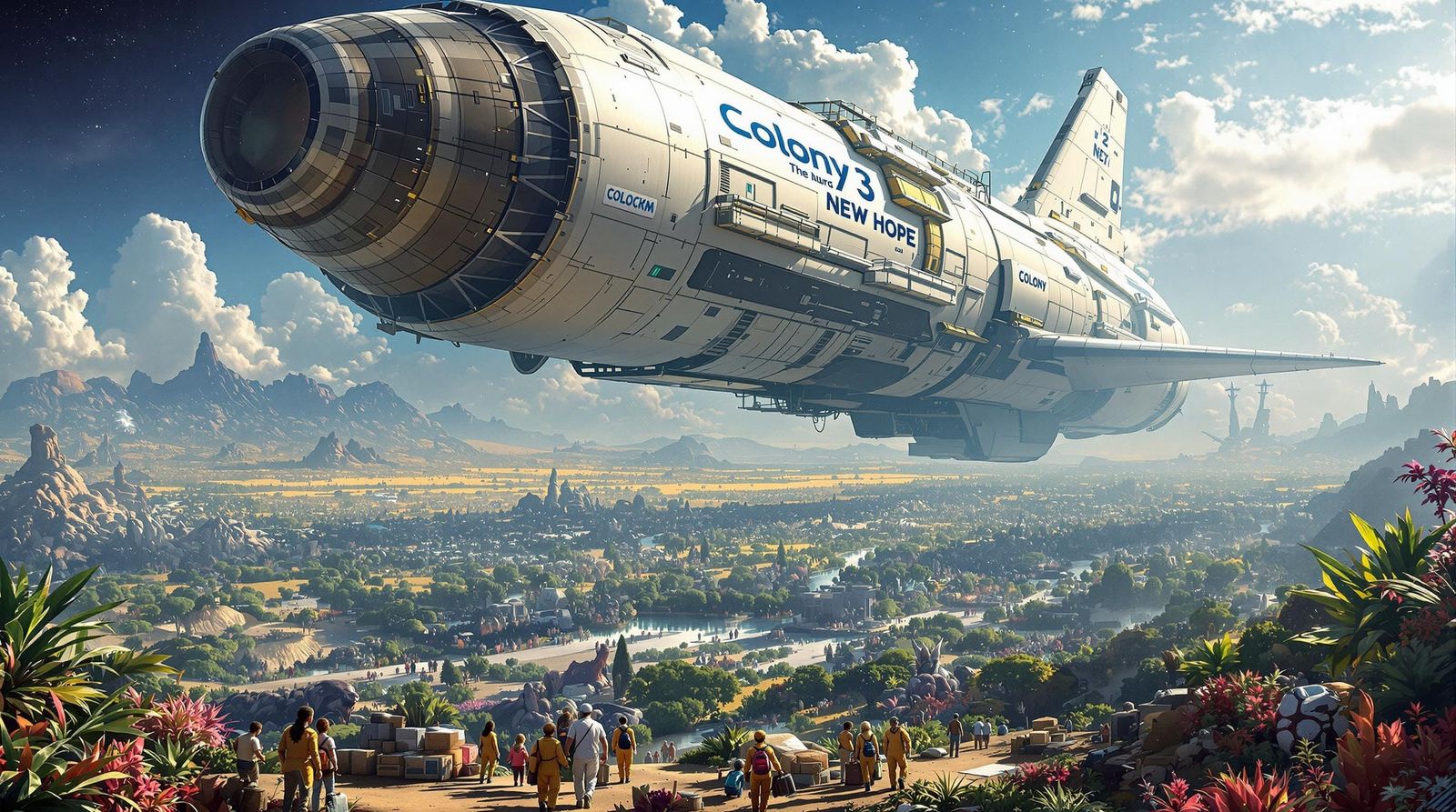 Colossal Colony Ship Arrives on Alien World