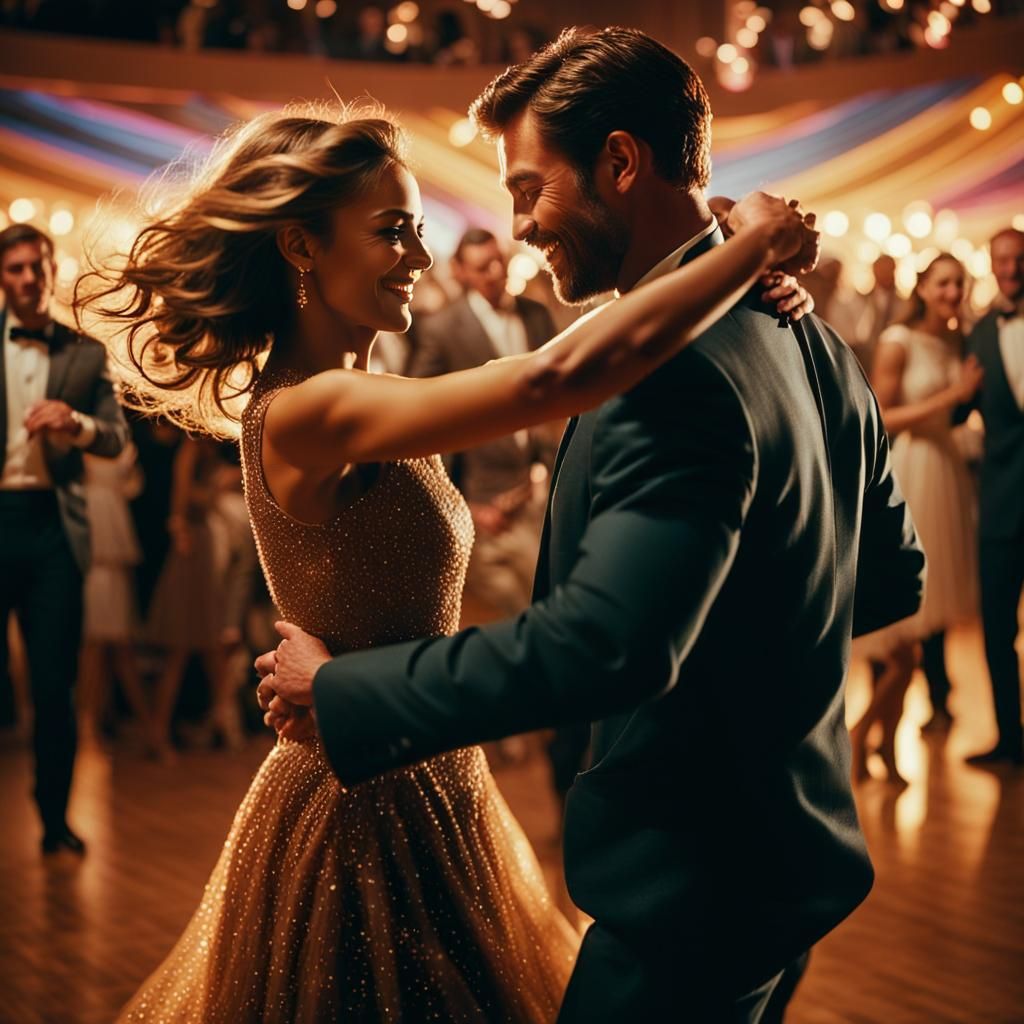 Cinematic Close-up of Couple Dancing