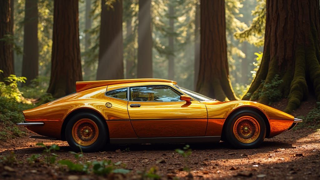 Futuristic Shooting Brake in Golden Koi Photochromic Paint