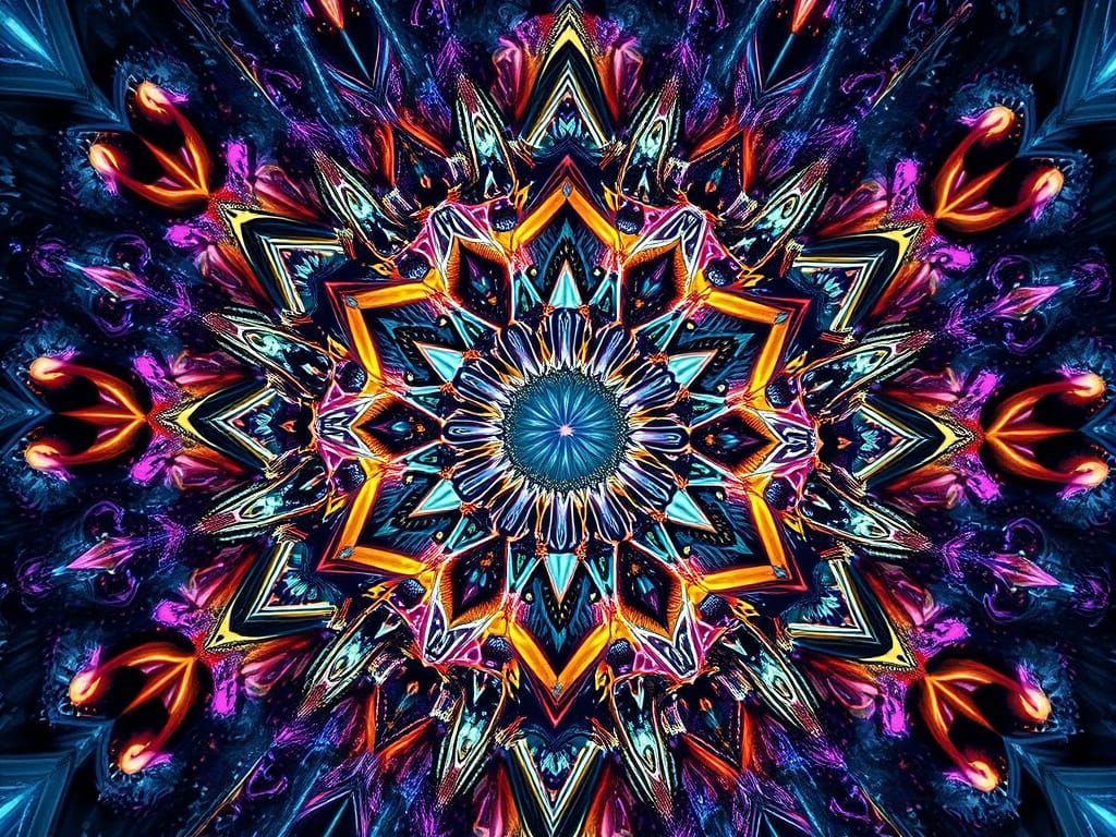 A Kaleidoscopic Tesseract in Multidimensional Space, Hyperre...