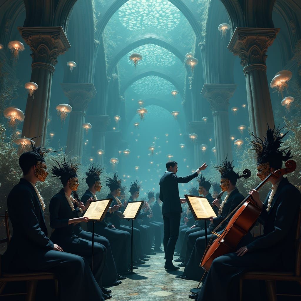 Majestic Oceanic Ball in Gothic Cathedral