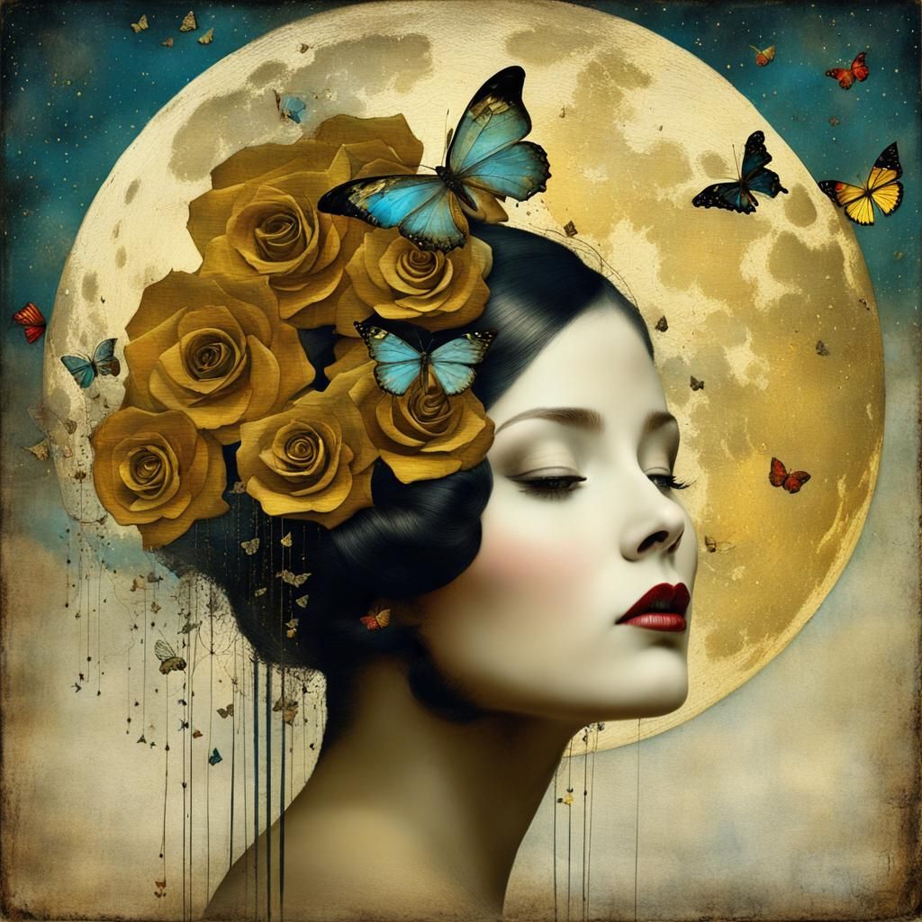 Vintage whimsical portrait