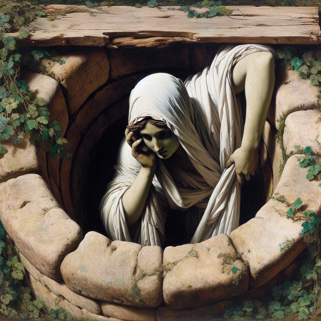 Painting: Truth Coming Out Of The Well, Jean-Léon Gérome, 1896.