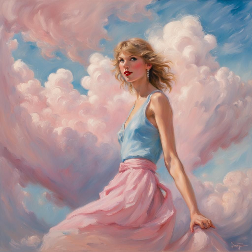 Taylor Swift 'Lover' Album Art in Pastel Oil