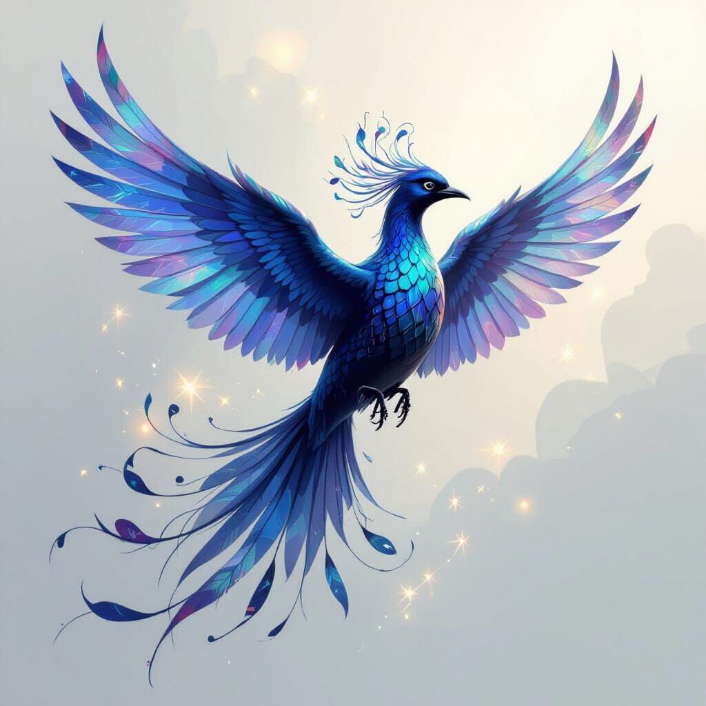 Iridescent Bird of Beauty in Elegant Style