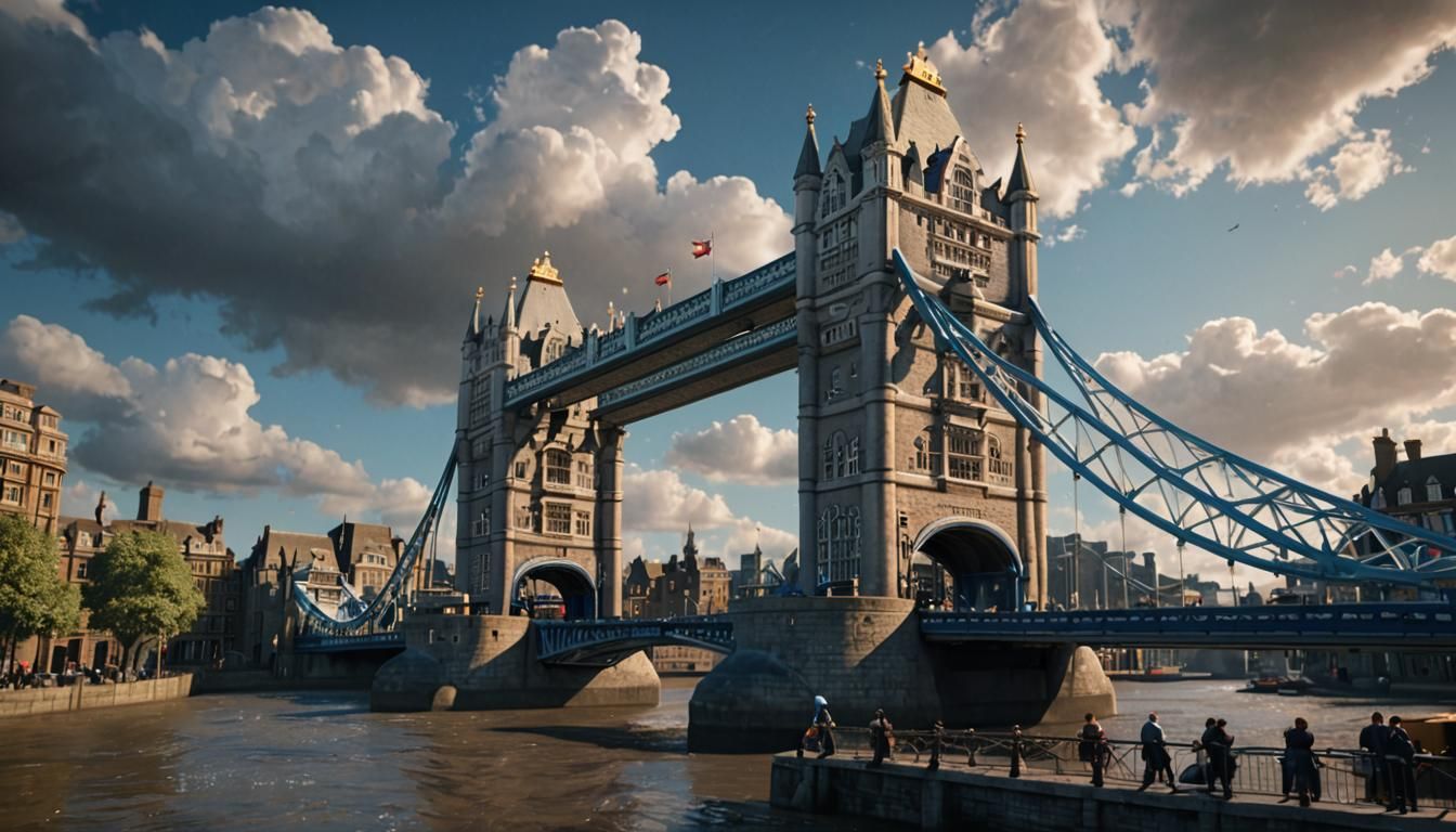 Tower Bridge: Detailed Matte Painting in London