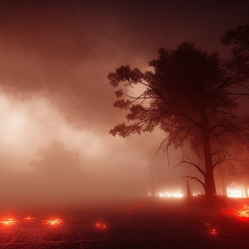 Terrifying Black-Eyed Demon in Dark Fantasy Style