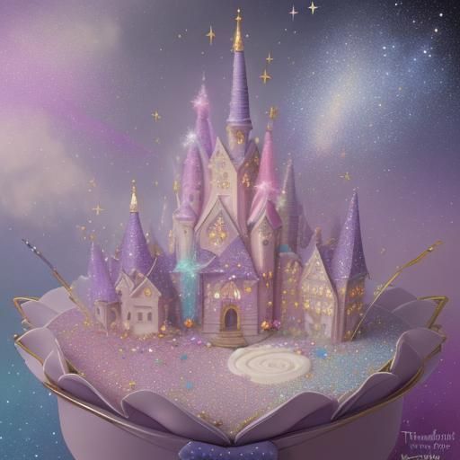 Ethereal Birthday Cake with Confetti and Glitter