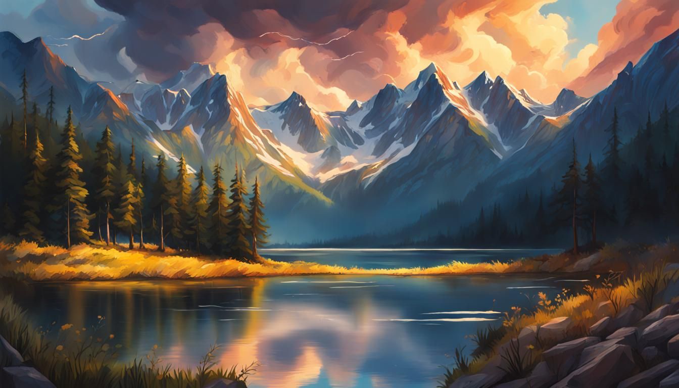 Hyperrealistic Backcountry Sky After Thunderstorm