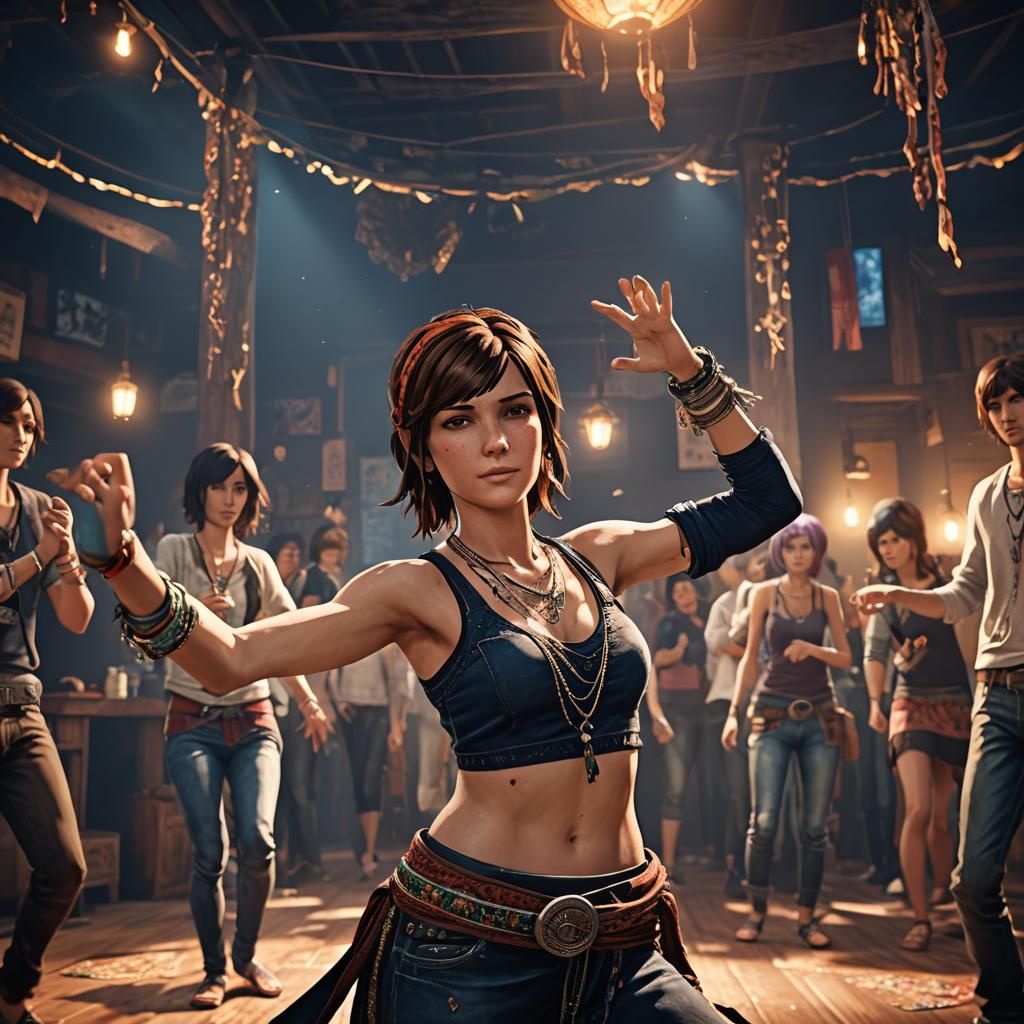 Hyperrealistic Max from Life is Strange Belly Dancing