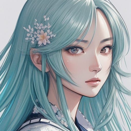 Anime Artist Draws Beautiful Woman's Face in Manga Style